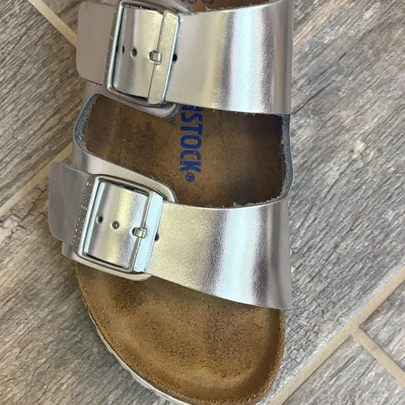 Birkenstock Arizona Soft Footbed, Silver, EU 39/US 8 normcore minimalist boho - Picture 7 of 16